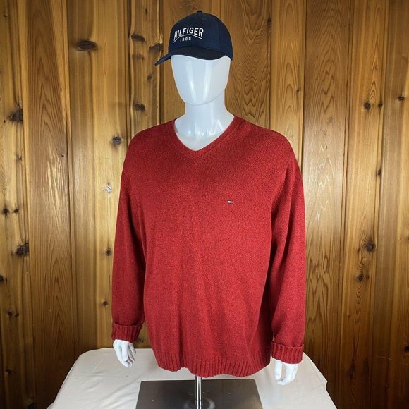 Tommy Hilfiger Mens Sweater Heather Red XXL Marled - Picture 2 of 11
